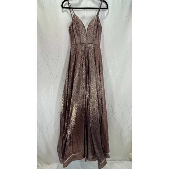 NWT JVN Jovani Gold Purple Formal Ball Gown $397 - Picture 4 of 7